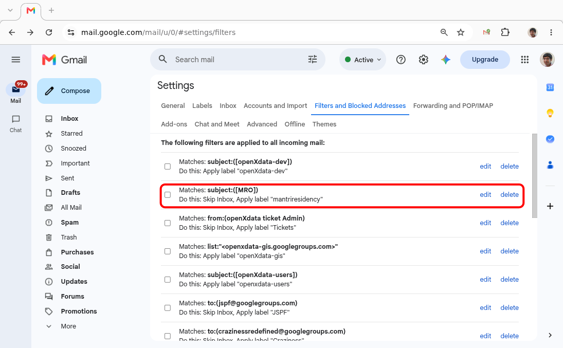 Gmail Filters and Blocked Addresses