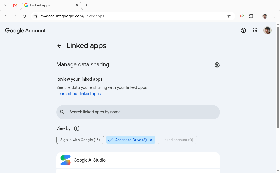 Google Linked apps