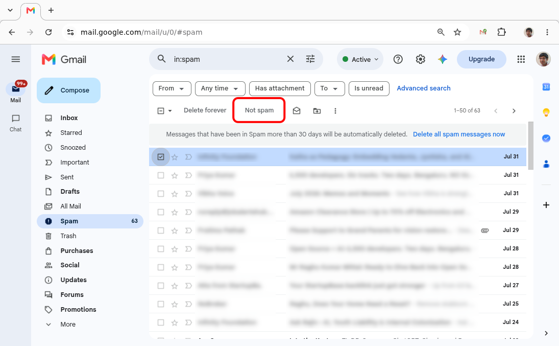 Gmail's Spam folder